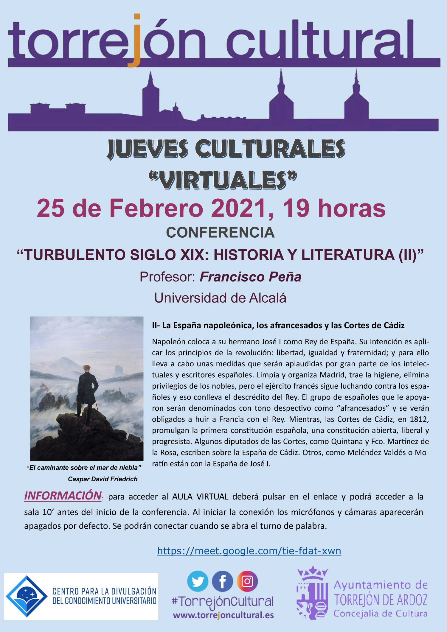 JUEVES CULTURALES VIRTUALES: “Turbulento siglo XIX: Historia y Literatura(II)”