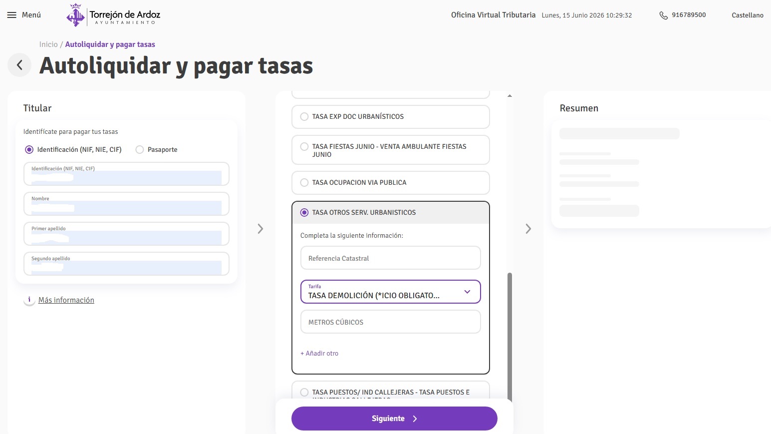 TASAS DEMOLICION
