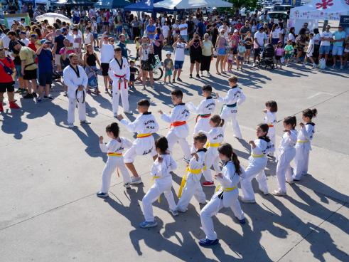Los asistentes disfrutaron de una completa programación de actividades para todas las edades, entre ellas esta exhibición de taekwondo 