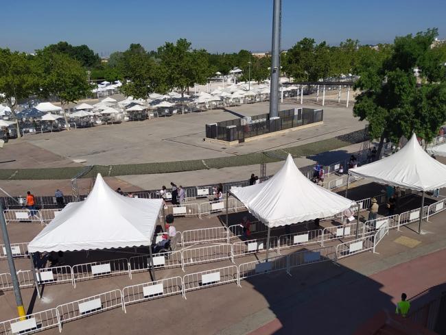 Imagen del Recinto Ferial donde se realizan los test coronavirus