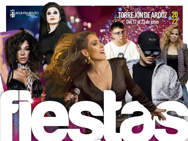 Hoy lunes, 20 de junio, continúan las Fiestas Populares de Torrejón de Ardoz con la Matinal Infantil en la Plaza mayor, el concierto de la estrella internacional Bizarrap con Quevedo en el Recinto Ferial, y el Tributo a Rocío Jurado en la Plaza Mayor 