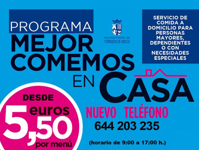 Continúa el programa municipal “Mejor comemos en casa” dirigido a personas mayores, dependientes o con necesidades especiales 