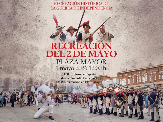La Plaza Mayor será testigo este viernes, 1 de mayo, de una recreación histórica de la Guerra de la Independencia